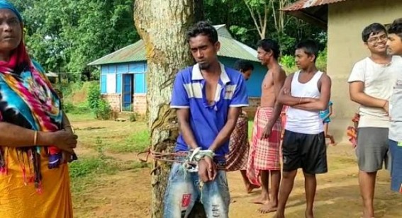 Thief caught red-handed while trying to steal rubber sheet Thief caught red-handed while trying to steal rubber sheet